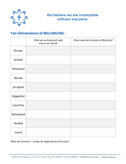 School Reflection on Ten Dimensions